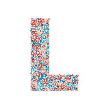 ABD ulusal tatil ve kutlama font, harf L vektör