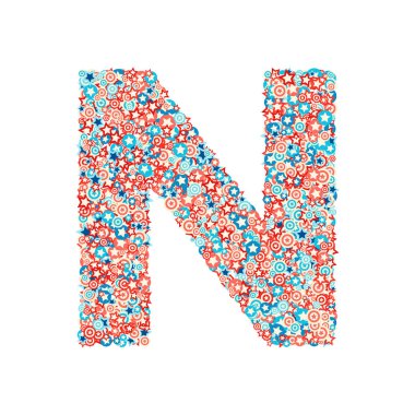 Vektör ABD ulusal tatil ve kutlama yazı tipi, N harfi