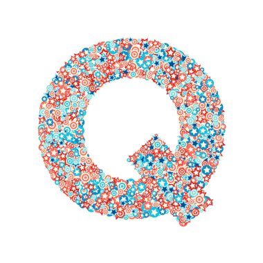 ABD ulusal tatil ve kutlama font, harf Q vektör