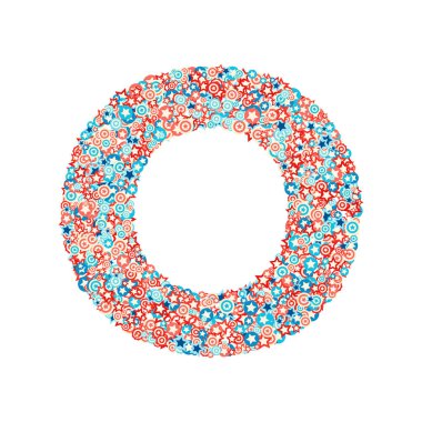 ABD ulusal tatil ve kutlama font, O harfi vektör