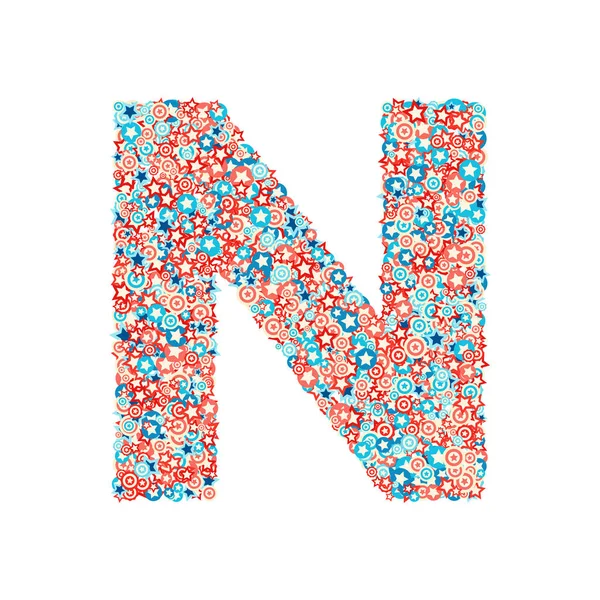 Vektör ABD ulusal tatil ve kutlama yazı tipi, N harfi