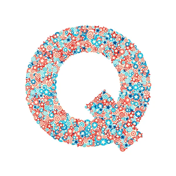 ABD ulusal tatil ve kutlama font, harf Q vektör