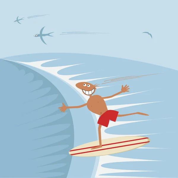Серфинг Плоском Стиле — стоковый вектор