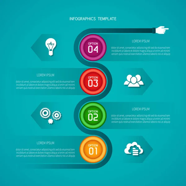 Abstrakt Vektor Tidslinjen Infographic Mall Platt Stil För Layout Workflow — Stock vektor