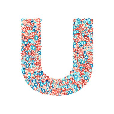 ABD ulusal tatil ve kutlama font, U harfi vektör