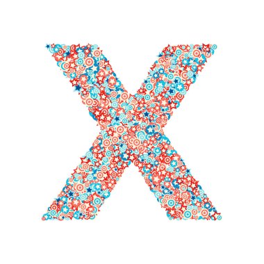 ABD ulusal tatil ve kutlama yazı tipi, X harfi vektör