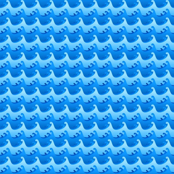 Синие Водные Волны Бесшовная Векторная Текстура Рисунок — стоковый вектор