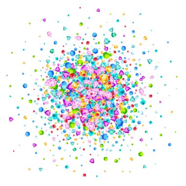 Vektör renkli mücevher taşları düz stil öğesinde arka plan