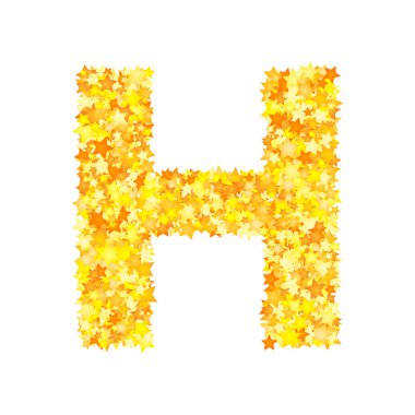 Vektör sarı yıldız yazı tipi, harf H