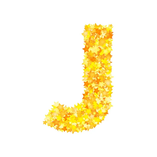 Vector Yellow Stars Fuente Letra — Vector de stock