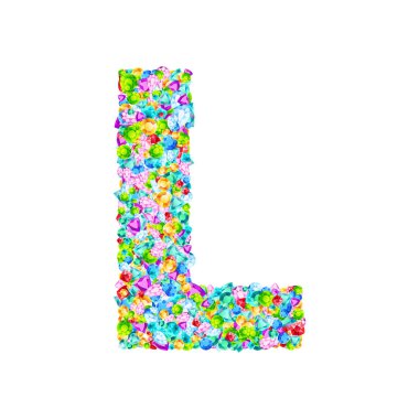 Vektör renkli mücevher taşları yazı tipi, harf L