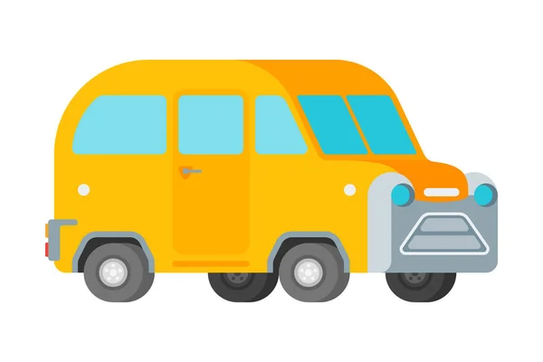Vecteur Passager Mini Van Dans Style Plat — Image vectorielle