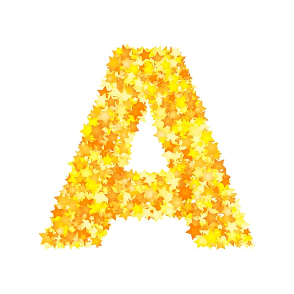 Vector Yellow Stars Font Letter — Stock Vector