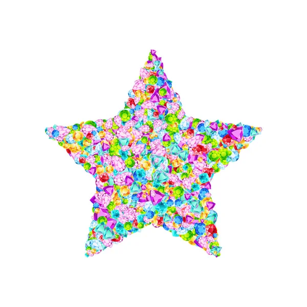 Vetor Colorido Pedras Preciosas Símbolo Estrela — Vetor de Stock