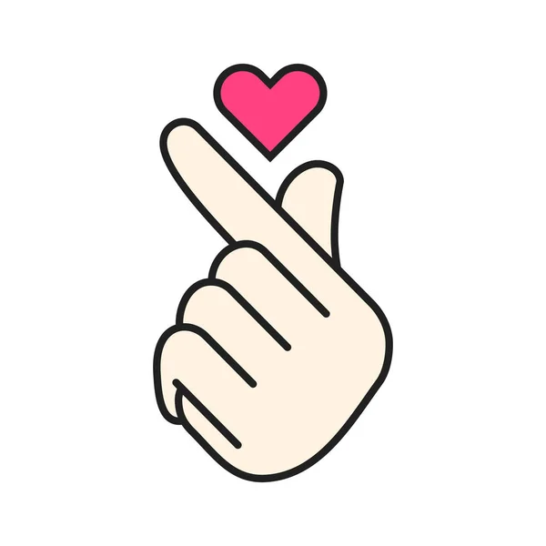 Διάνυσμα Κορέας Καρδιά Χέρι Χειρονομία Σύμβολο — Διανυσματικό Αρχείο