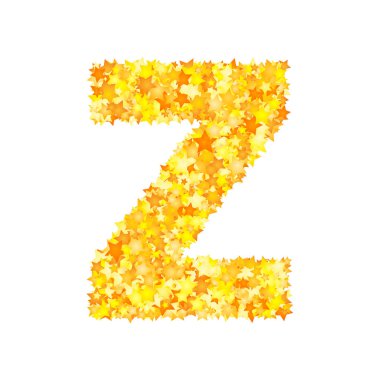 Vektör sarı yıldız yazı tipi, harf Z