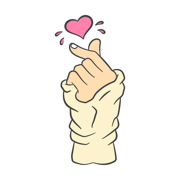 Vector Korean Heart Hand Gesture Symbol — Stock Vector