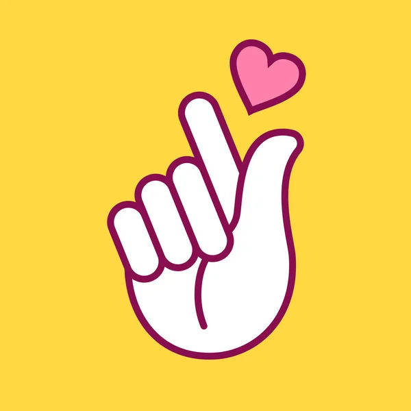 Vector Korean Heart Hand Gesture Symbol — Stock Vector