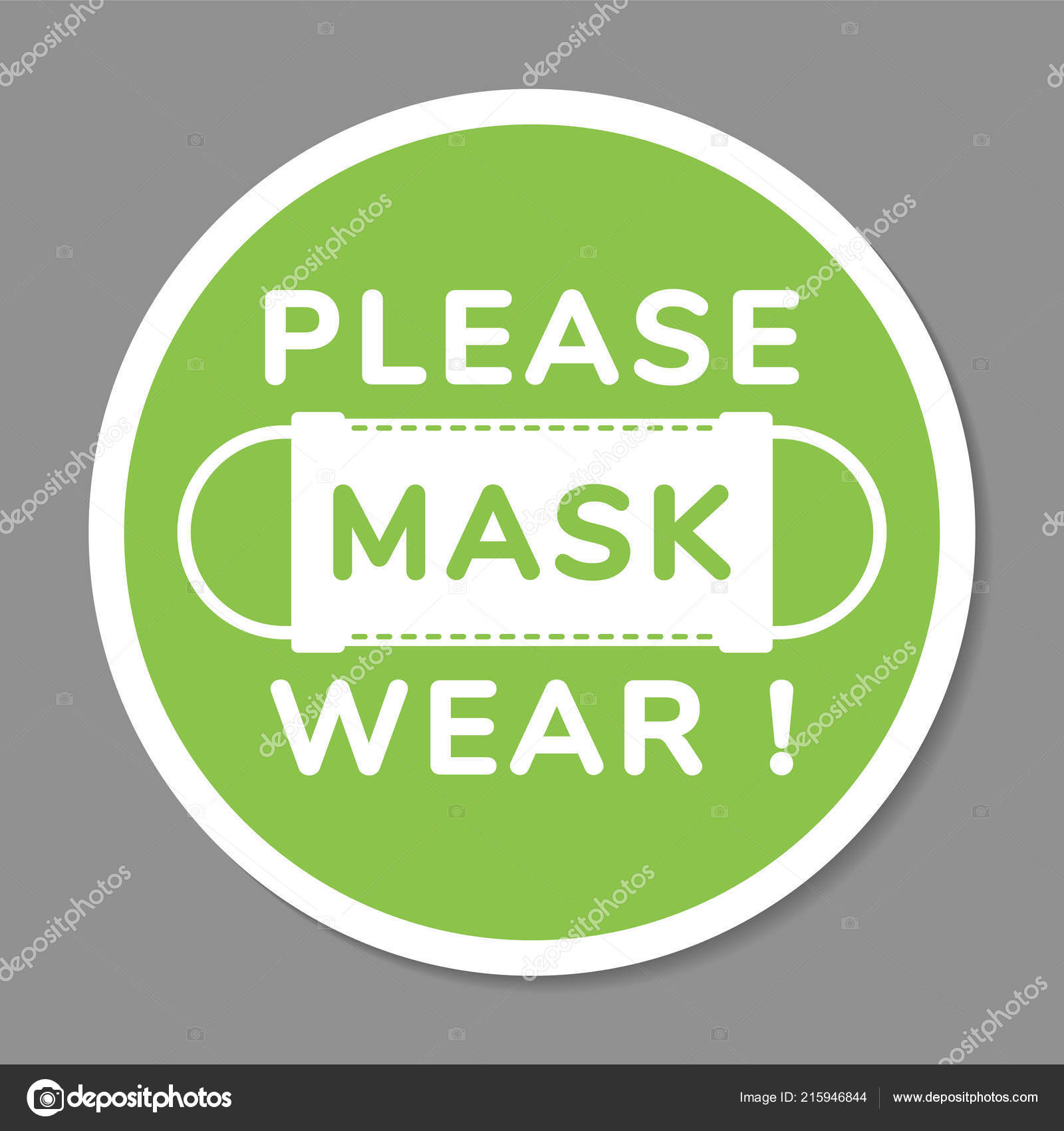 Download Vector Attention Sign Please Wear Face Mask Flat Style — Stock Vector © alex.doubovitsky@gmail ...