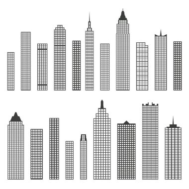 set vektör düz beyaz arka plan üzerinde izole simgeler oluşturma