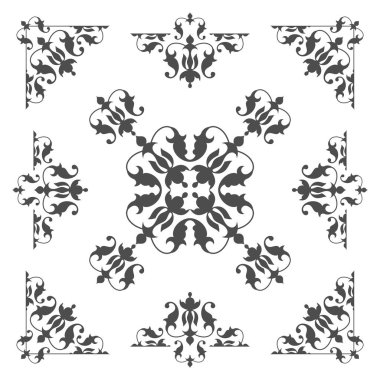 Doku ve arka plan için eski moda çiçek tasarım öğesi