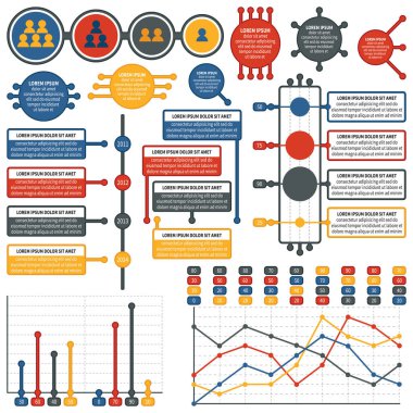 vektör infographics elemanları. Elektronik seti.