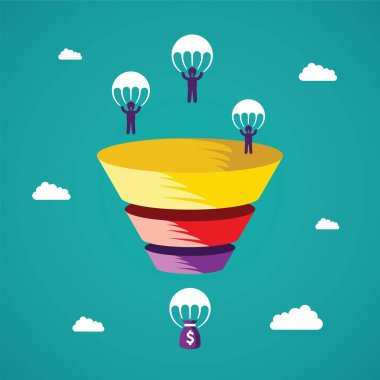 Sales funnel vector concept in flat style clipart