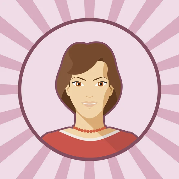 Enkele Vector Vrouw Avatar — Stockvector