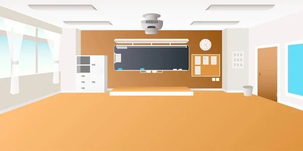 フラット スタイルのベクトル中学校教室インテリア空のシーン — ストックベクタ