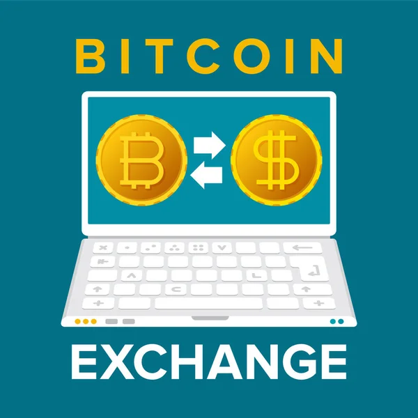 Bitcoin Exchange Služby Vektor Přihlásit Plochý — Stockový vektor