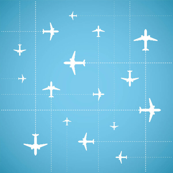 Vector flat style air travel background