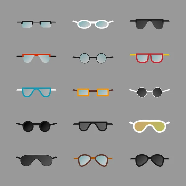 Óculos Olho Definido Estilo Plano — Vetor de Stock