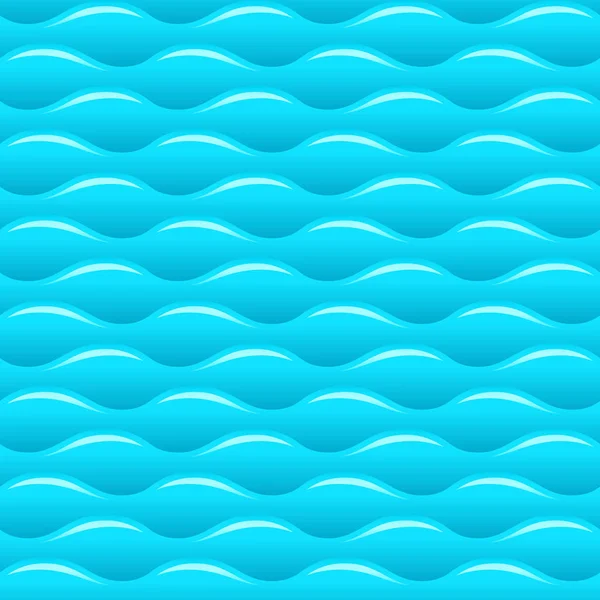 Синие Водные Волны Бесшовная Векторная Текстура Рисунок — стоковый вектор