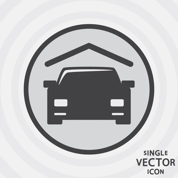 Único Vetor Monocromático Ícone Plano Garagem Estacionamento — Vetor de Stock