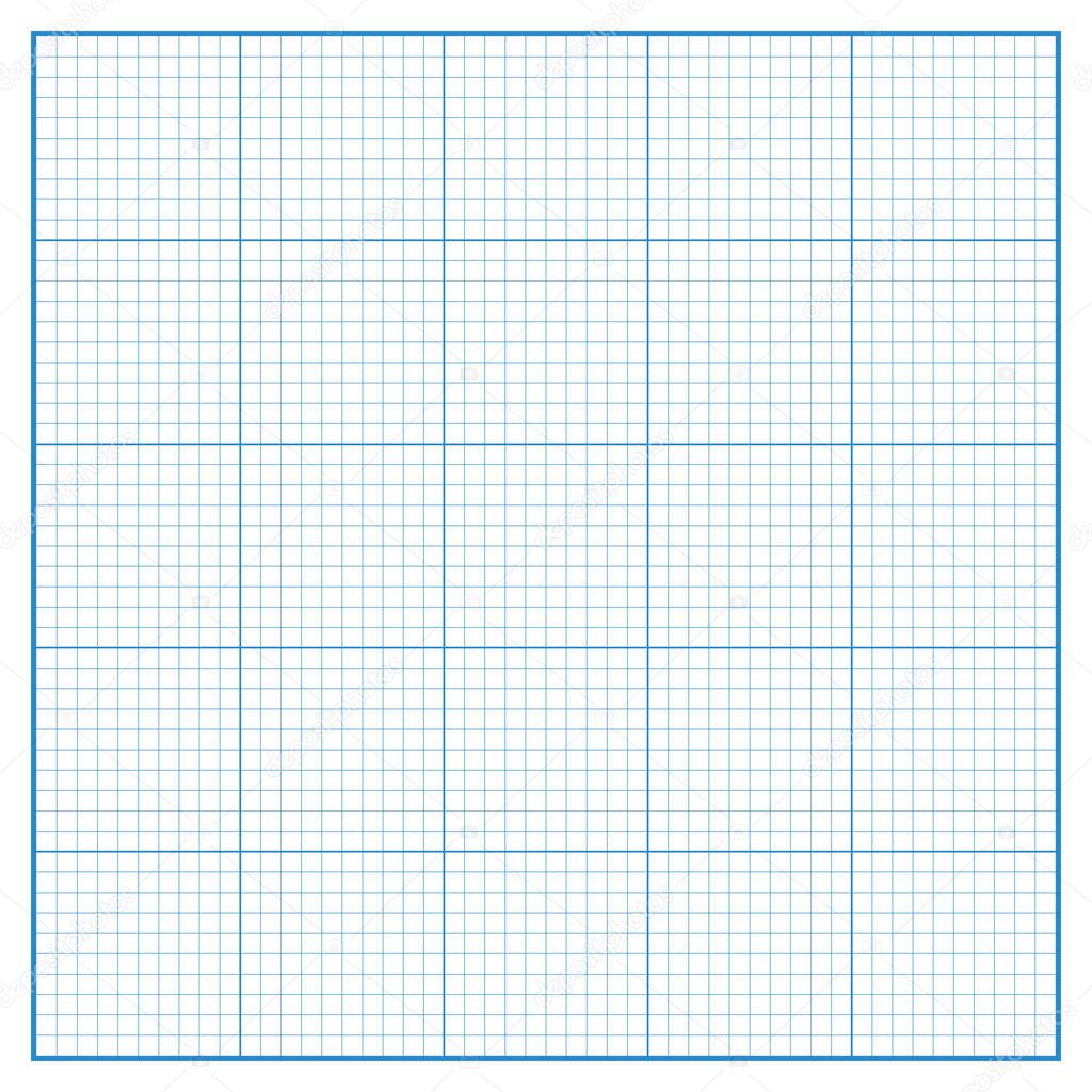 Vector square engineering graph paper with 5 metric divisions