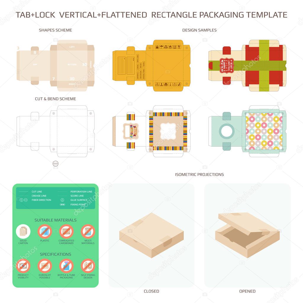 Vector cardboard packaging and design templates set