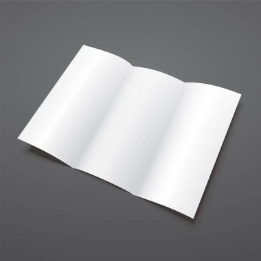 Boş beyaz üç kat vektör broşür şablonu.