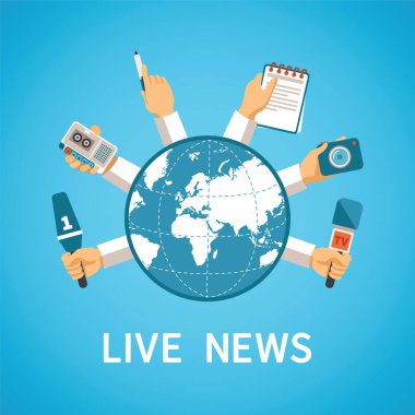 Haber vektör kavramı modern düz tarzda yaşamak