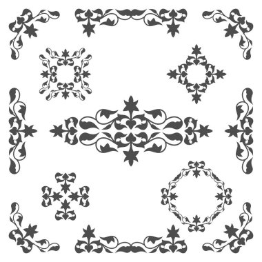 Doku ve arka plan için eski moda çiçek tasarım öğesi