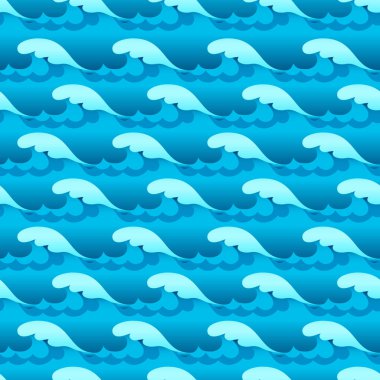 Mavi su dalgaları ile su sıçramalarına sorunsuz vektör doku veya desen