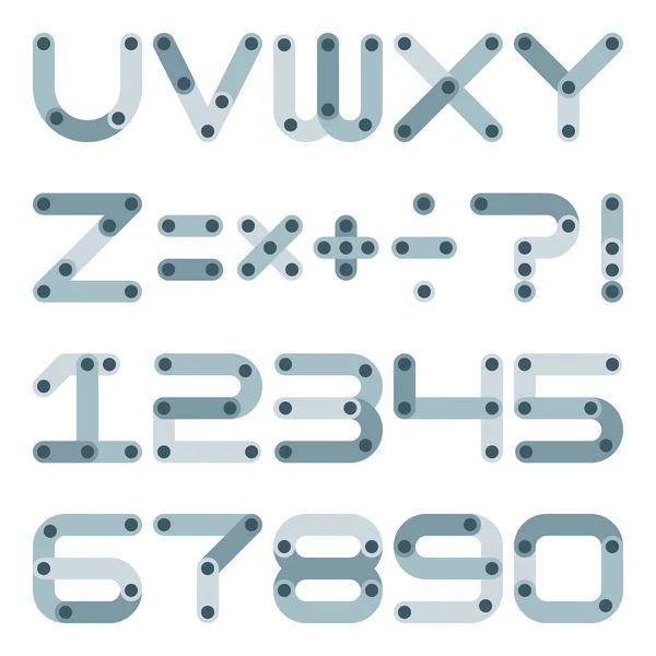 ベクトル キット スタイルの建物に平らなアルファベット — ストックベクタ