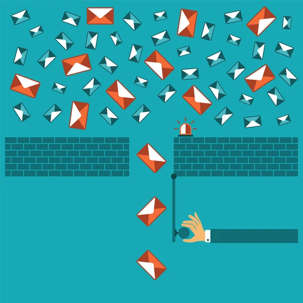 Anti spam filtresi vektör kavramında düz stil