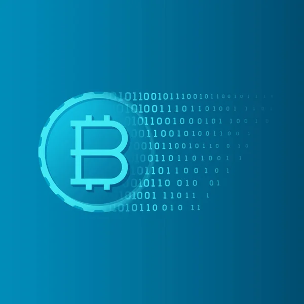 Absztrakt Bitcoin Bányászat Digitális Vektor Koncepció Lapos Stílusú — Stock Vector