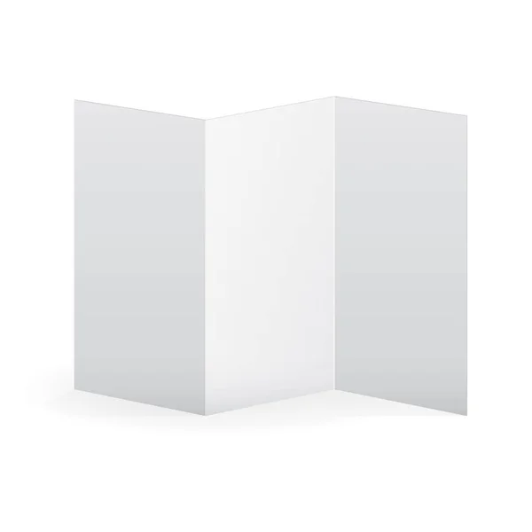Шаблон Брошюры Белый Трехслойный Белый Вектор — стоковый вектор