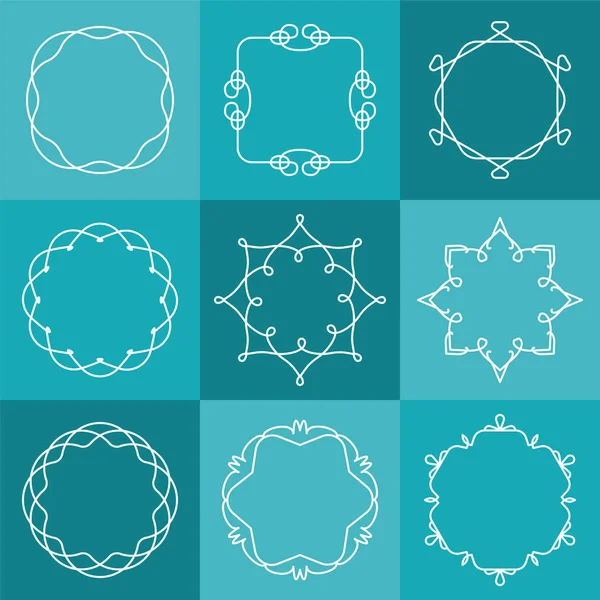 Conjunto Emblemas Abstractos Contorno Vectorial Insignias Estilo Hipster — Vector de stock