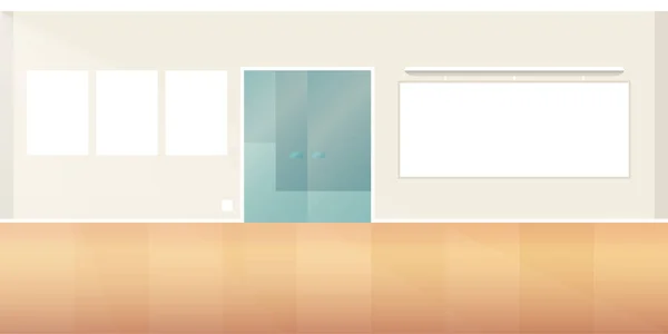 フラット スタイルのベクトル モダンなロフト オフィス インテリア空のシーン — ストックベクタ