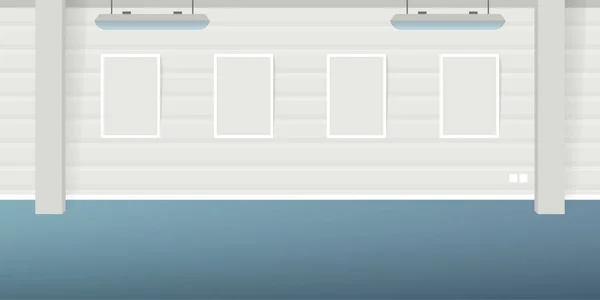 Vecteur Moderne Loft Bureau Intérieur Scène Vide Dans Style Plat — Image vectorielle