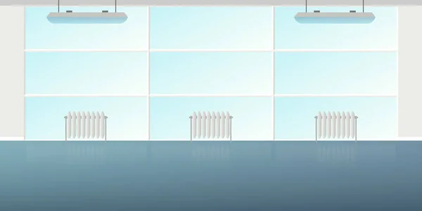 Вектор Современного Офисного Интерьера Лофт Пустая Сцена Плоском Стиле — стоковый вектор