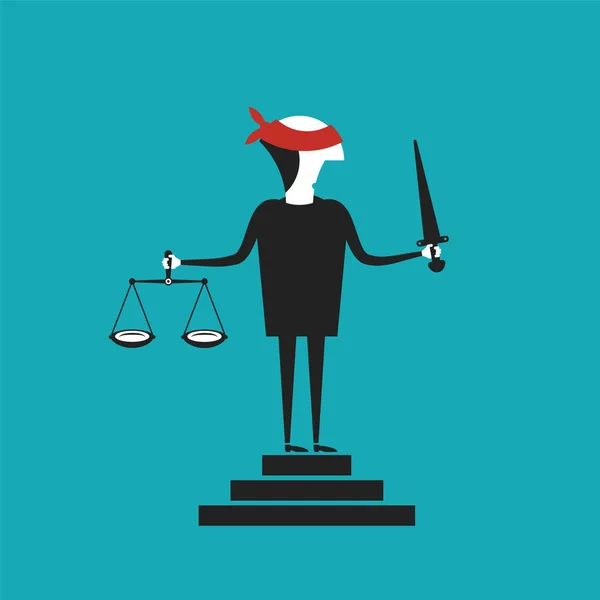 Concept Vectoriel Justice Dans Style Dessin Animé Plat — Image vectorielle