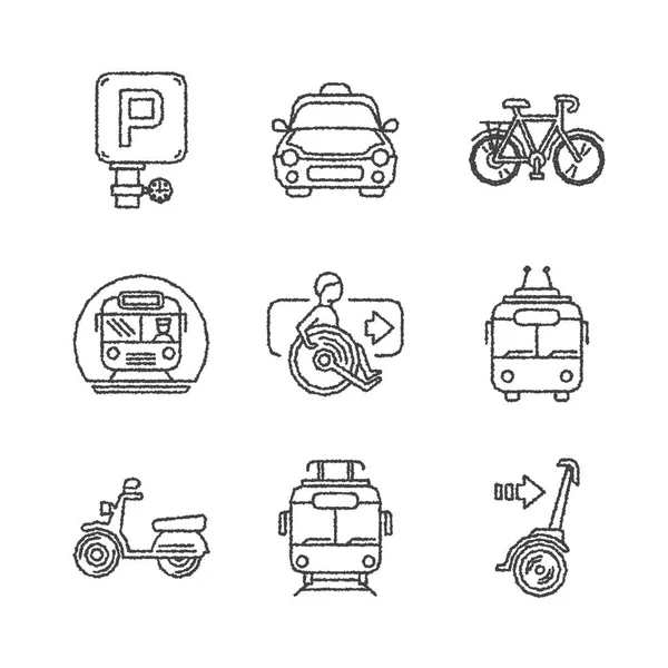 Vektor Symbole Für Öffentliche Verkehrsmittel Ketch Stil — Stockvektor
